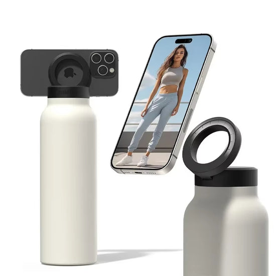 Magnetic Water Bottle with Phone Holder — Insulated