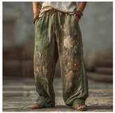 Men’s Casual Straight-Leg Digital Print Pants