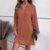European And American Turtleneck Sheath Dress Women Clothing