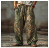 Men’s Casual Straight-Leg Digital Print Pants