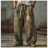 Men’s Casual Straight-Leg Digital Print Pants