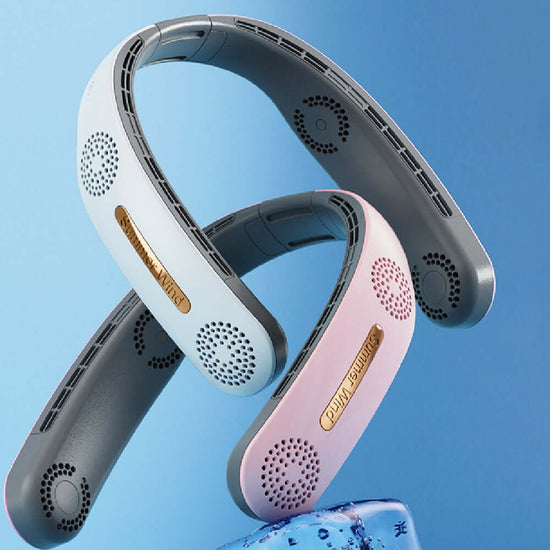 Hanging Neck Electric fan . Mute Outdoor Sports USB Folding Leafless