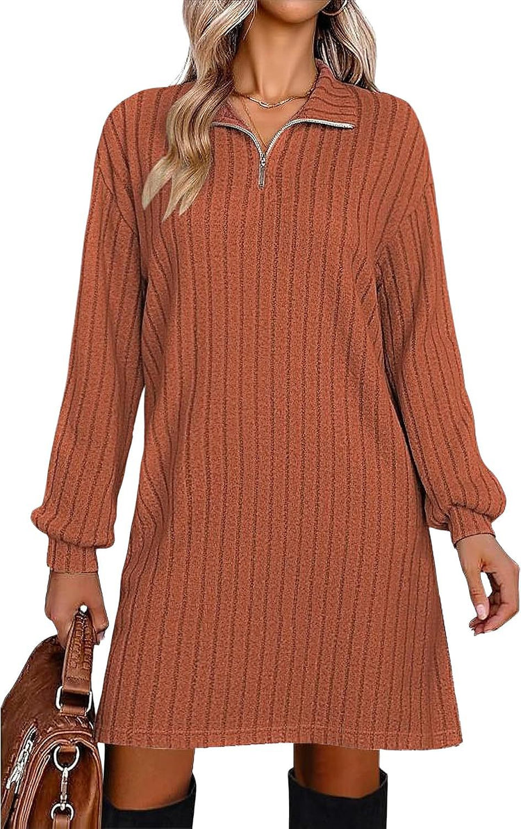 European And American Turtleneck Sheath Dress Women Clothing
